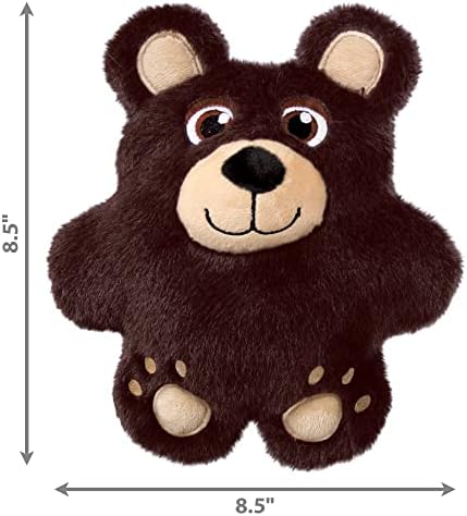 KONG Snuzzles Dog Toy, Plush Squeaker, Crinkle Sounds, Soft Durable Indoor Play (Bear, Medium)