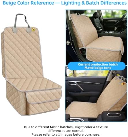 Bark Lover Car Seat Covers Front Seats,Car Seat Protector for Dogs,Scratch-Proof Dog Car Seat Cover,Universal Fit for Cars Trucks SUVs (Warm Beige,1 Pack)