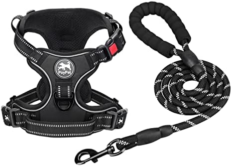 PoyPet Dog Harness and Leash Set, No Pull Vest with Front Clip and Handle