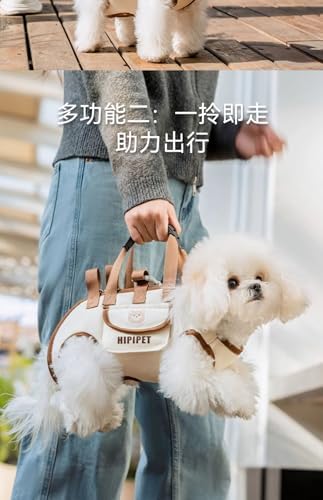 Pet Strap Artifact, Breathable Washable Dog Carrier Backpack, Multifunctional Double Shoulder Adjustable Dog Outing Bag Dog Accessories (Brown,Large)