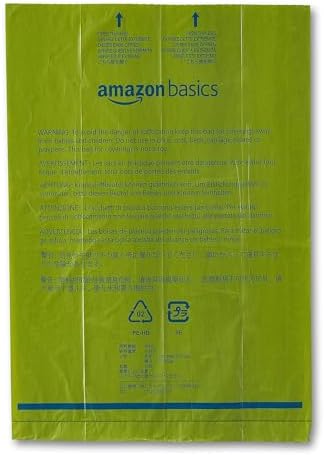 Amazon Basics Premium Leak Proof Dog Poop Bags with Dispenser and Leash Clip, Talcum Powder Scented, 13" x 9", 810 Count (54 Rolls) (Pack of 6)