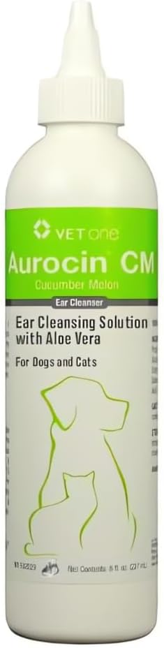 Vet One Aurocin cm Ear Cleanser (Cucumber Melon) with Aloe 8oz