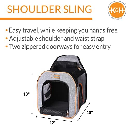 K&H Pet Products Should Sling Pet Carrier Gray (12" x 10" x 13")