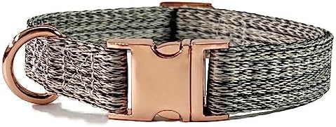 Dog Collar with Metal Buckle for Small Medium Large Dog, Heavy Duty Nylon Dog Collar (Small, Grey)