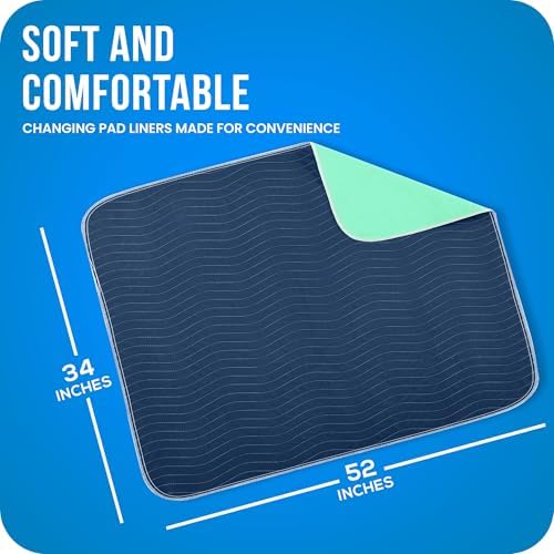 4 Pack Washable Pee Pads for Dogs 34" x 52", Waterproof Dog Training Pads