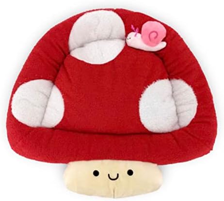 TONBO Soft Plush Small Cute and Cozy Nature Dog Cat Bed, Washer and Dryer Friendly (Mushroom)