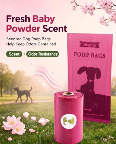 Dog Poop Bags Rolls with Dispenser - Strong Leak Proof - 390 Count Scented