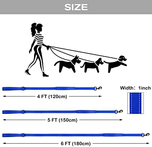 Joytale Dog Leash for Large Dogs that Pull, Double Handle, 6FT, Royal Blue