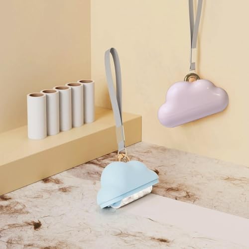 Portable Lint Roller 150 Sheets Travel Size, Mini Lint Roller for Clothes and Reusable Pet Hair Remover, Cute Small Sticky Dust Remover Refillable