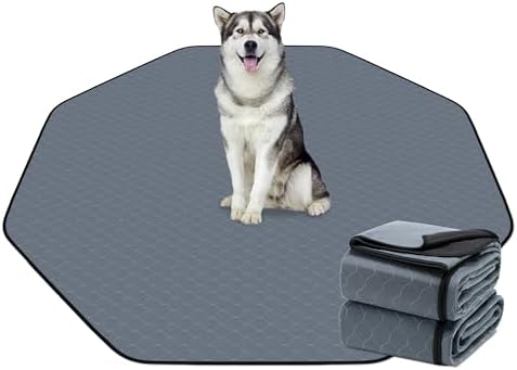 Bunlitent Washable Pee Pads for Dogs, 83'' Diagonal Octagon, 2 Pack, Grey