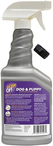 urineOFF Puppy & Dog Odor & Stain Remover| Fresh Scent Carpet Cleaner Spray | Bio Enzymatic Stain & Urine Odor Remover | Pet Safe Cleaner | 16 oz.