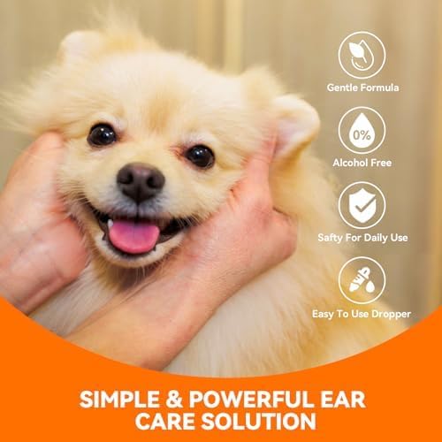 Dog Ear Cleaner Drops for Infection Treatment | Vet Formulated Patented Quantum Silver Water-Based Drops Soothe Ear Itching, Irritation, Cleans Wax, Odor, 1 Fl Oz