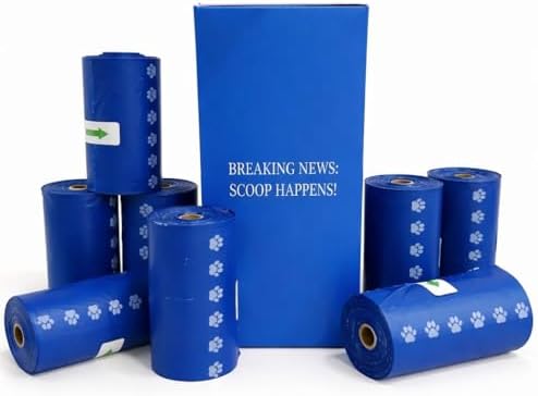 Premium Dog Poop Bags, Home Compostable — TÜV Austria OK Compost HOME Certified, 25 Micron Extra Thick & Leak-Proof, 120 Unscented Bags (8 Rolls), Large 9x13 Inch
