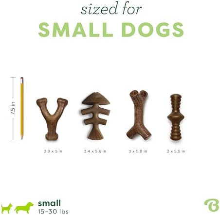 Benebone Small 4-Pack Dog Toys for Aggressive Chewers – Under 30 lbs