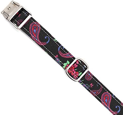 Customized Nylon Dog Collar, Personalized Dog Collar Engraved with Name and Phone Number,Adjustable ID Dog Collar with Quick-Release Buckle (S, Black)