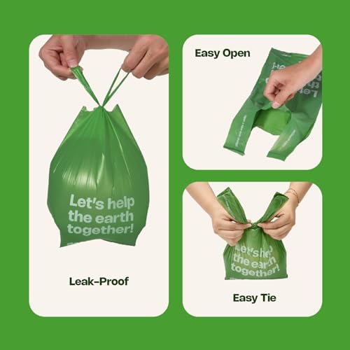 Dog Poop Bags with Handles, 300 Bags, Large Size, Unscented