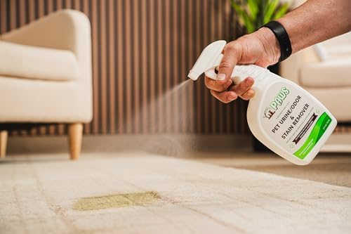 PAWS Pet Urine/Odor & Stain Remover, 32oz Pet Odor Eliminator, Carpet Stain Remover for Cats & Dog Pee, Cat Urine Destroyer, Carpet, Tile, Upholstery, Hardwood and Fabric Cleaner Spray