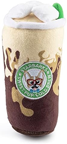 Haute Diggity Dog Starbarks Sweet Pup Cold Brew Plush Dog Toy, Drink Parody