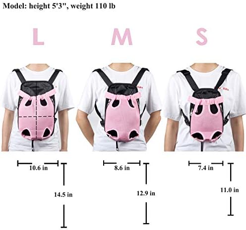 Dog Carrier Pink Legs Out Front Pet Carrier Backpack Comfortable Puppy Bag with Shoulder Strap and Sling for Travel Hiking Camping Outdoor