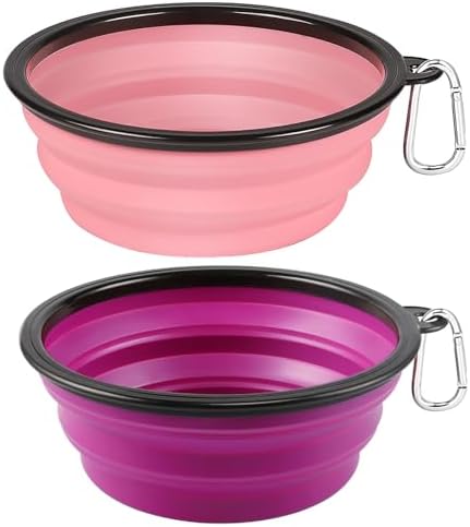 Kytely Large Collapsible Dog Bowls 2 Pack, 34oz Foldable Dog Travel Bowl
