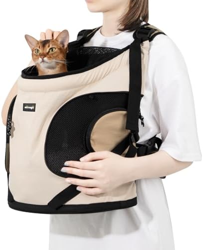 NATUYA Dog Front Carrier, Pet Carrier Front-Pack, Cream Color