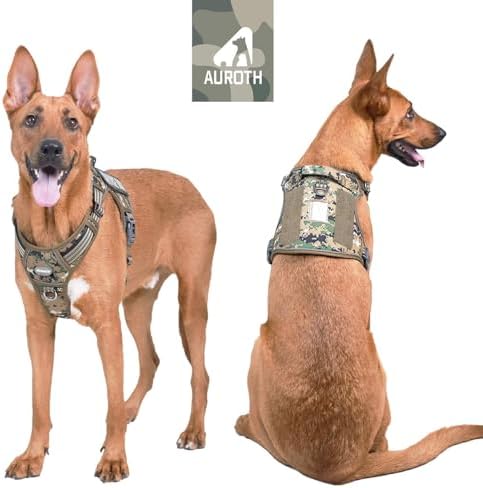 AUROTH Tactical Dog Harness for Extra Large Dogs, Heavy Duty No Pull Vest