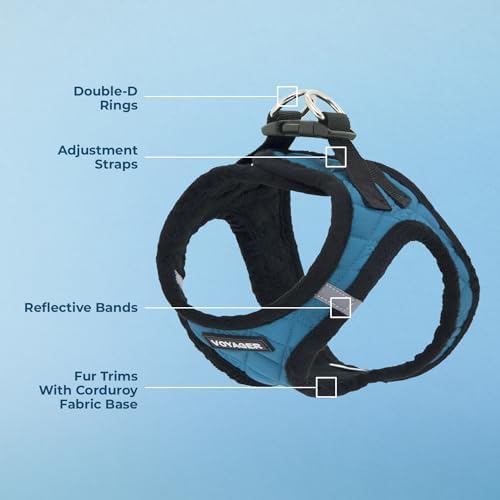 Voyager Step-in Plush Dog Vest Harness -Turquoise Plush, X-Large
