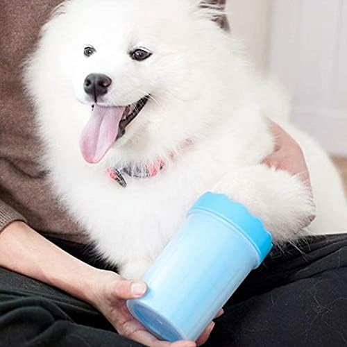 LZYMSZ Pet Foot Washer, Portable Dog Paw Brush Cup, Soft Silicone Outdoor Brush Cup with Towel for Dirty and Muddy Paws, Cat & Dog Bath & Grooming(Blue)