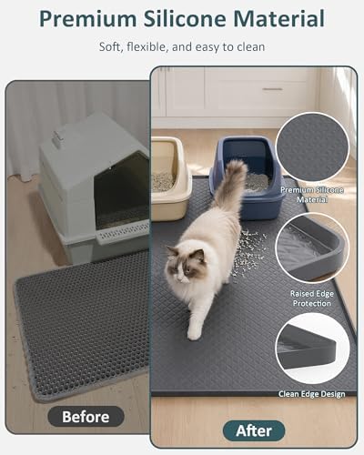 Extra Large Cat Litter Mat, Waterproof Litter Mat, 51.2 x 25.6 in