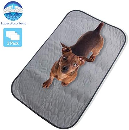 Pet Magasin Highly Absorbent Reusable Washable Pet Training Pads with Waterproof Bottom (Pack of 3) (Grey, 46x27 Inch)