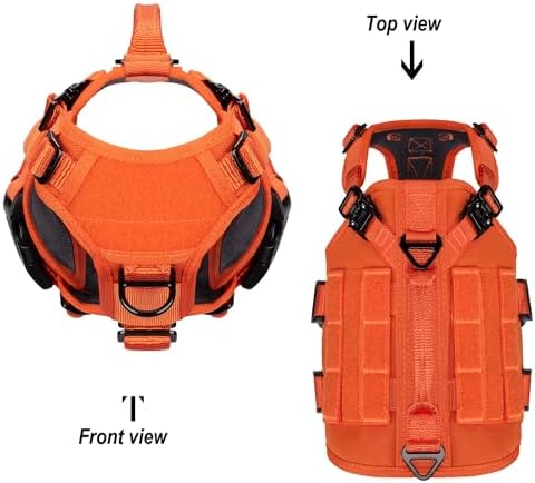ICEFANG No Pull Tactical Dog Harness for X-Small Dogs,Adjustable Dog Vest