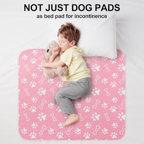 BEAUTYZOO Washable Pee Pads for Dogs,Reusable Puppy Pads Large 72x72 Pink