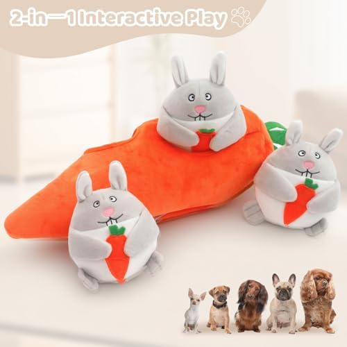 IFOYO Hide and Seek Dog Puzzle Toys, Plush Interactive Puppy Toys for Small, Medium Dogs, Easter Puppy Essentials