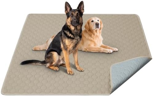 H.VERSAILTEX Premium Washable Pee Pads for Dogs 1 Pack Super Absorbent 100% Waterproof Reusable Non-Slip Quilted Puppy Training Pads for Crate Playpen Whelping & Potty Training(72"x72", Beige)