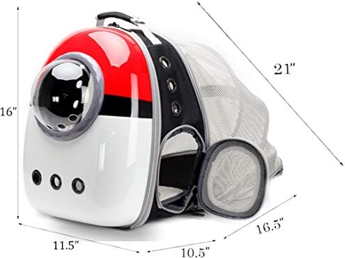 Back Expandable Cat Backpack Carrier, Fit up to 12 lbs, Hard Shell Bubble Dome Window Pet Transport and Carry Bag for Kitten Cat Bunny Rabbit and Small Puppy