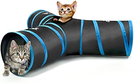 Pawaboo Cat Tunnel, Cat Tunnels for Indoor Cats, 3-Way Foldable Cats Tube