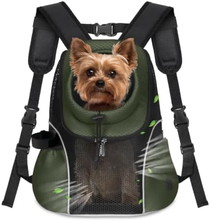 WOYYHO Pet Dog Carrier Backpack, Ventilated Mesh Small Dog Front Backpack