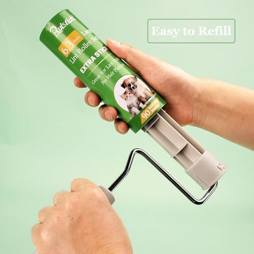 6.3 inch Lint Roller Refills Only for 6.3'' Large Lint Rollers Extra Sticky Lint Pet Hair 6.3 inch Replacement Rolls, Pack of 4 Refills, 90 Sheets per Refill, 360 Sheets Total