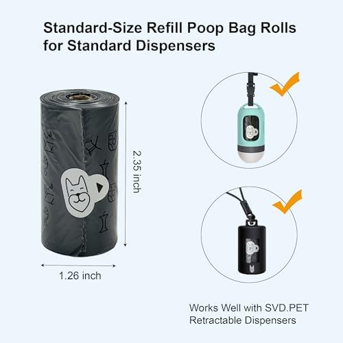SVD.PET Dog Poop Bags Rolls with Hands-free Waste Bag Holder, 900 Bags