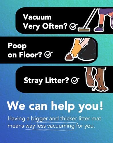 Lukamoo® Cute Cat Litter Mat (24’’x16’’), for Kitty Litter & Cat Litter Box, Independent Artist Designed [Neon Neko Series] (Big Family)