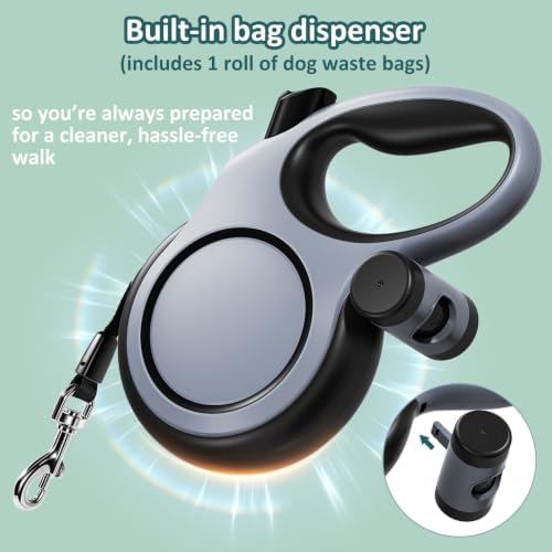 26ft/8m Retractable Dog Leash,Heavy Duty Leash for Large Dogs Up to 110Ibs
