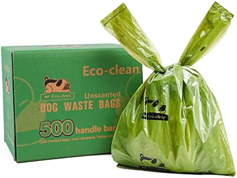 ECO-CLEAN Dog Poop Bags with Handle, 500 Count, Extra-Thick
