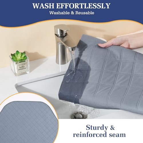 Pawaboo Pee Pad for Dogs and Cats, Hexagon Small Animals Cage Tent Pee Pad, Pet Absorbent Mat Reusable Dog Playpen Liner, Pet Fence Mat with Non-Slip Rubber Pads for Indoor/Outdoor, 44.5in, Gray