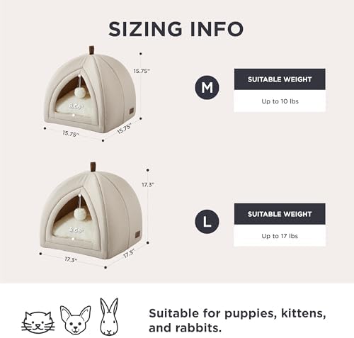 Bedsure 2in1 Cat Beds for Indoor Cats Cave for Kitten with Washable Pillow