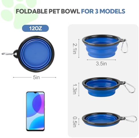 Collapsible Dog Bowl for Travel,2-Pack 12oz Pet Portable Water Food Bowls