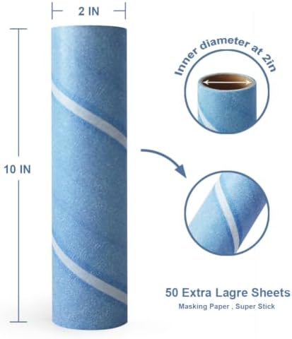 Layers Large Lint Roller Refill, Oversized Rollers, 10 in Wide 6 Packs