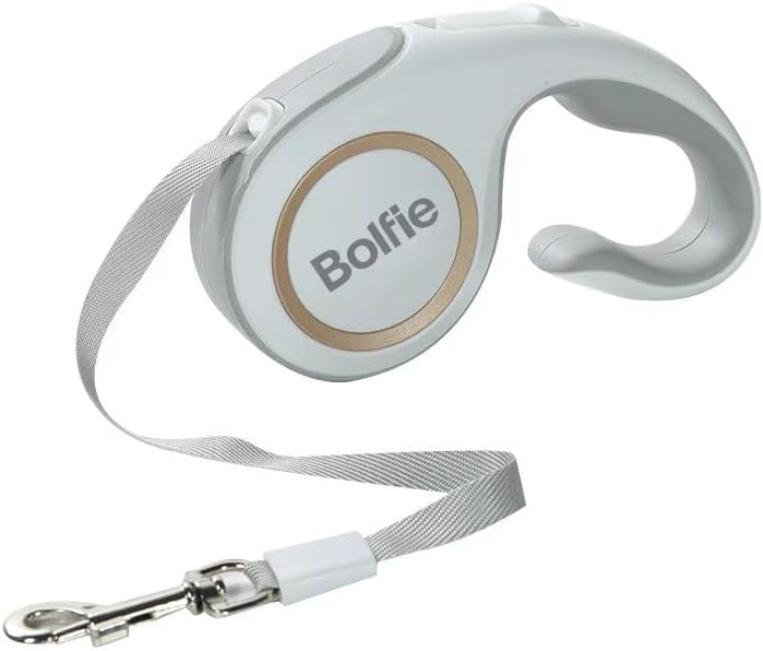 360° Tangle-Free Retractable Dog Leash 16 ft Heavy Duty Reflective Nylon Tape for Small to Medium Dogs Up to 60lbs,Soft Grip, Lock(Medium, White)