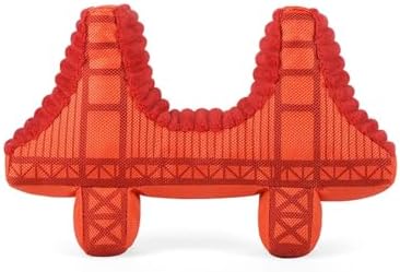P.L.A.Y. Cute Plush Dog Toys - Totally Touristy Landmark Themed Durable Squeaker Toy, Great for Puppies & Small, Medium, Large Dogs - Machine Washable, Recycled Materials (Golden Gate Bridge, X-Small)