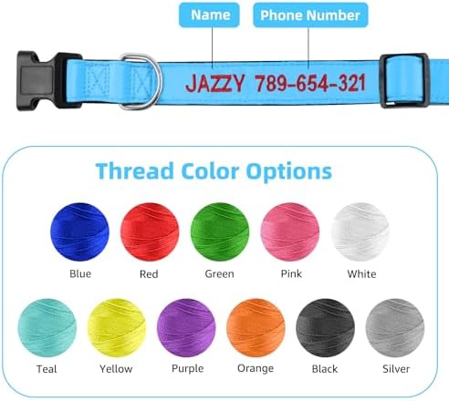 Kuley Personalized Dog Collar, Embroidered with Pet Name and Phone Number