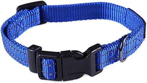 Max and Neo™ NEO Nylon Buckle Reflective Dog Collar - We Donate a Collar to a Dog Rescue for Every Collar Sold (X-Small, Blue)